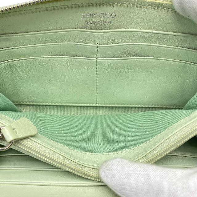 ジミーチュウ　長財布　緑 ✨美品✨【ジミーチュウ】長財布 ラウンドファスナー パイソン型