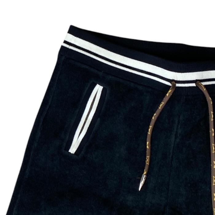 未使用 LOUIS VUITTON ルイヴィトン モノグラム ドローストリング パンツ LVロゴ RW202W シルク ウール コットン ブラック (サイズM)の画像