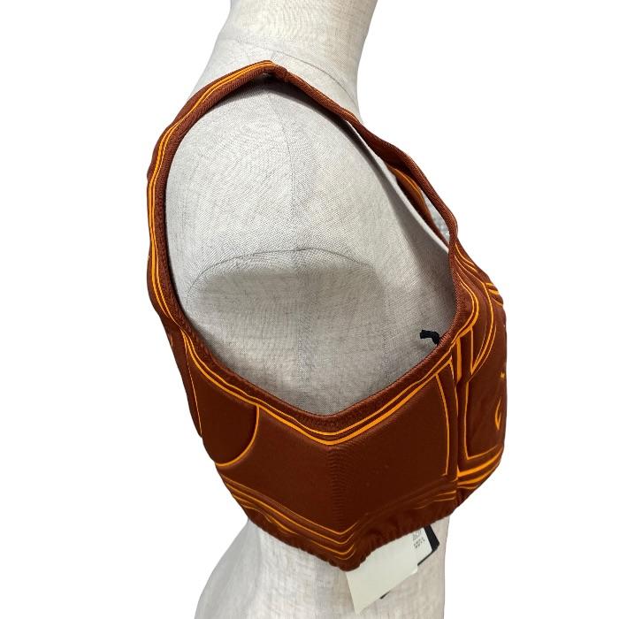 未使用 FENDI フェンディ ブラトップ スポーツトップ トレーニングウェア FFロゴ FAF106A7Z0 ナイロン ポリウレタン オレンジ (サイズ44)_2