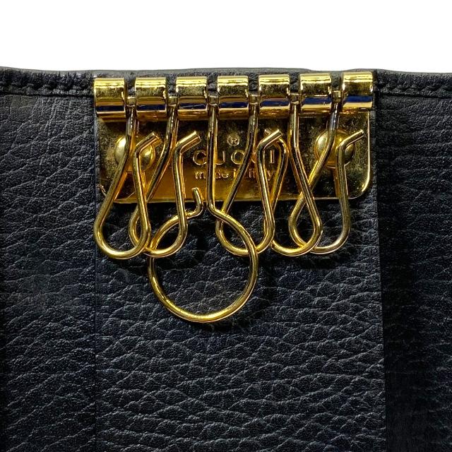 GUCCI グッチ GGマーモント GGロゴ レザー 6連 キーケース キーリング ブラック/ベージュ 456118 8074684883-1.jpg