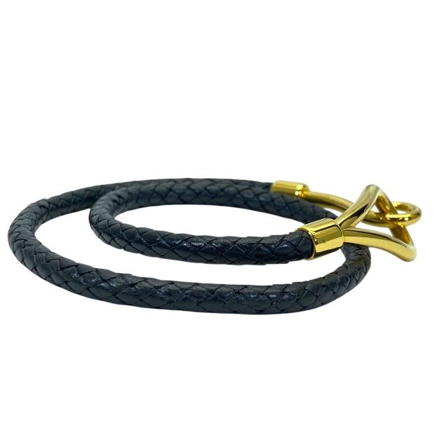 Hermès レザーブレスレット（ジャンポH）　バングル　黒 HERMES - Hermès レザーブレスレット（ジャンポH） バングル 黒の通販