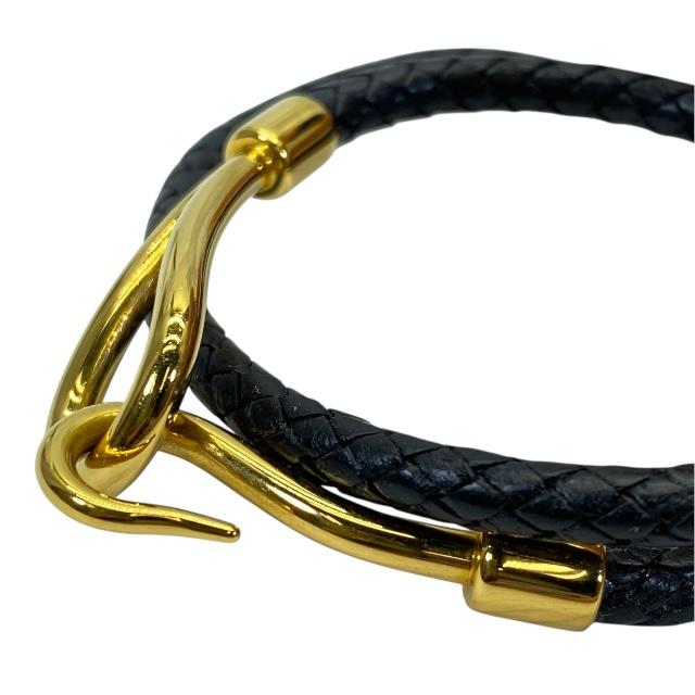 HERMES エルメス ジャンボ ブレスレット ブラック ゴールド HERMES エルメス ジャンボブレスレット ブラック/GP レザー【431