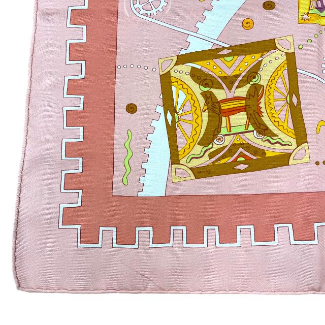 HERMES エルメス カレ　スカーフ アイディアの構造 ピンク 【お値下げ中】 HERMES エルメス カレ スカーフ アイディアの構造 ピンク 【お