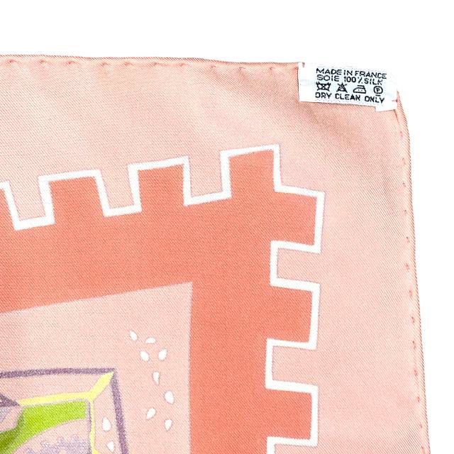HERMES エルメス カレ　スカーフ アイディアの構造 ピンク 【お値下げ中】 HERMES エルメス カレ90 La mecanique des idees アイデアの構造
