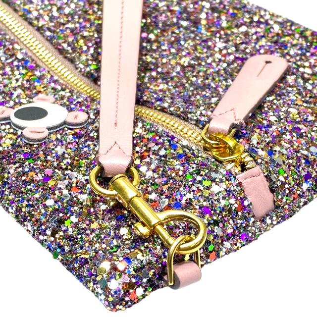 【アニヤハインドマーチ】グリッター アイズ ベルベット ポーチ　クラッチ バッグ ANYA HINDMARCH（アニヤ・ハインドマーチ） アイズ クラッチバッグ