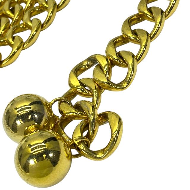 CHANEL ゴールドメタルチェーンベルト CHANEL シャネル B21C ロゴ メタル チェーン ベルト ゴールド系