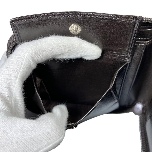 【美品】PRADA プラダ MV363 EBANO 財布 二つ折り財布 コンパクトウォレット ラウンドファスナー