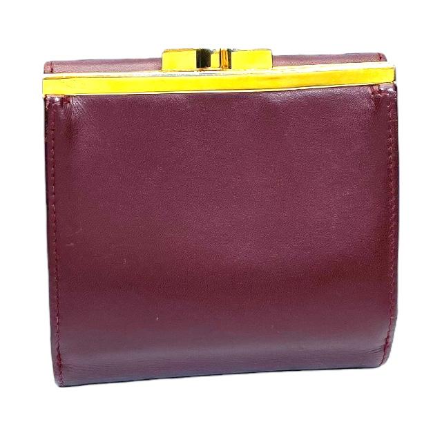 極美品【Cartier】カルティエ 三つ折財布 マストライン がま口 ボルドー 極美品【Cartier】カルティエ 三つ折財布 マストライン がま口