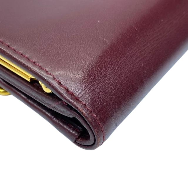本物 カルティエ マストライン がま口 三つ折り財布 Cartie ボルドー 折財布 約幅15cm×縦10cm×マチ1.5cm ☆ PayPay(ペイペイ)決済可能 ☆ 札幌市 白石区 東札幌 アウトレットモノハウス白石店 Cartier（カルティエ） マストライン 財布 三つ折り財布 折り財布