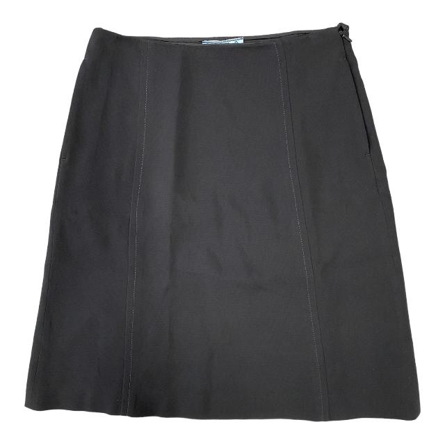 PRADA プラダ スカート ひざ丈 ブラック シルク レディース [サイズ 40  