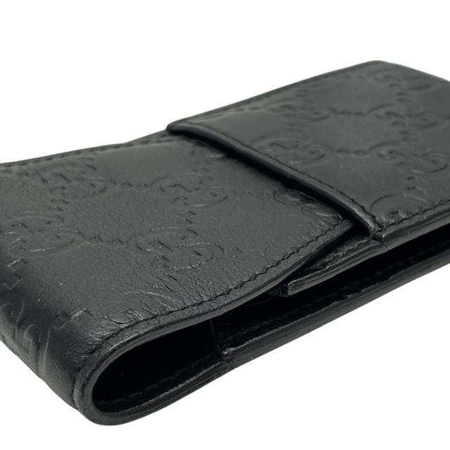 GUCCI（グッチ） グッチシマ シガレットケース ブラック カーフ 181716