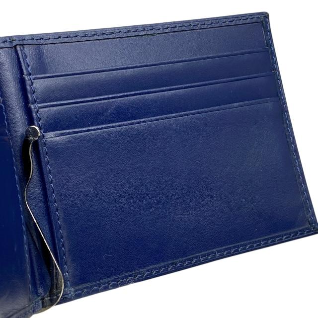 正規未レア ショパール ロゴ レザーマネークリップ 紺  二つ折り 財布 付属有 ショパールディッシモ Chopard ショパール 財布 二つ折り財布 折財布