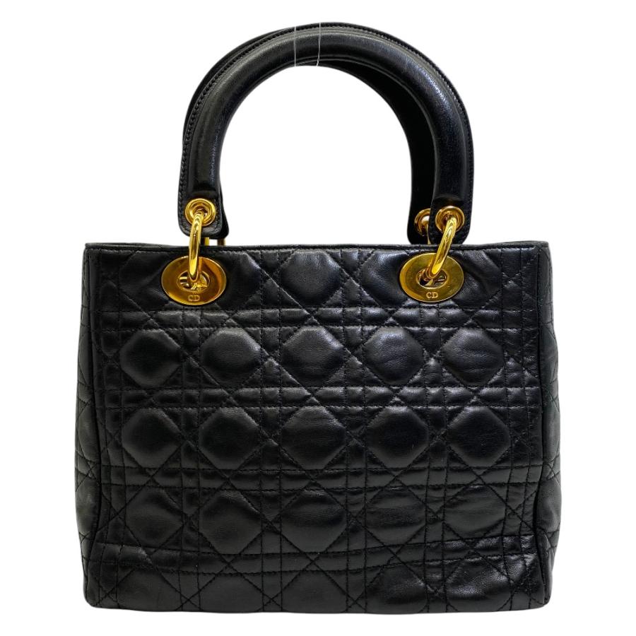 クリスチャンディオール Diorカナージュ ハンドバッグ スエード 黒 S金具 Christian Dior（クリスチャン・ディオール） ディオール Lady Dior