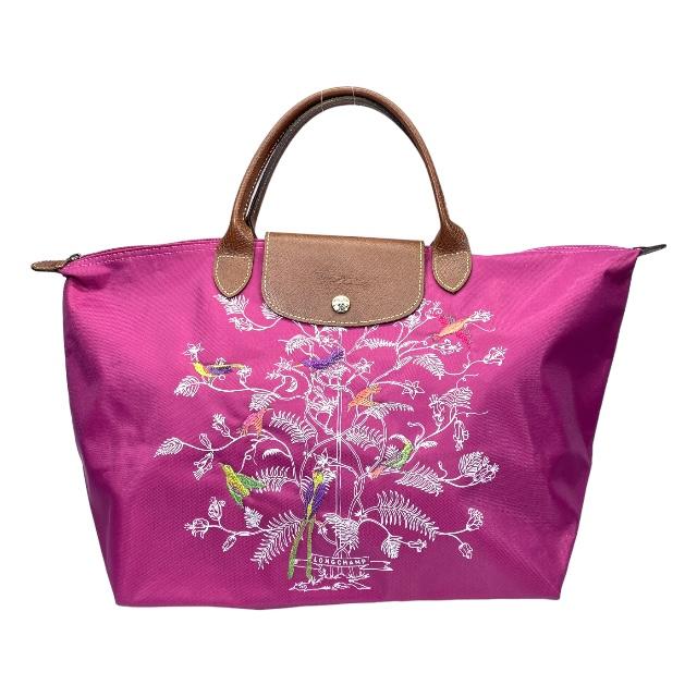 2010 LONGCHAMP ロンシャン トートバッグ ルプリアージュ　刺繍 2010 LONGCHAMP ロンシャン トートバッグ ルプリアージュ 刺繍