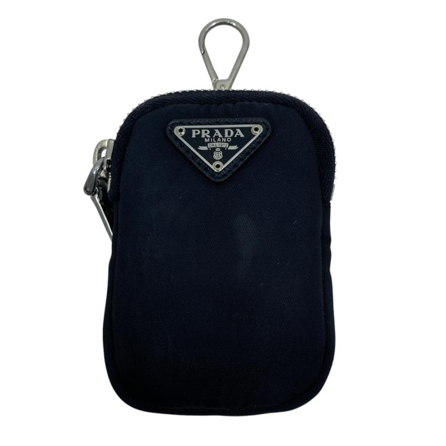 最終価格☆PRADA プラダナイロンポーチミニ黒三角ロゴ小物入れミニ財布 PRADA（プラダ） Re-Nylon ミニポーチ 小物入れ 三角ロゴ カラビナ付き