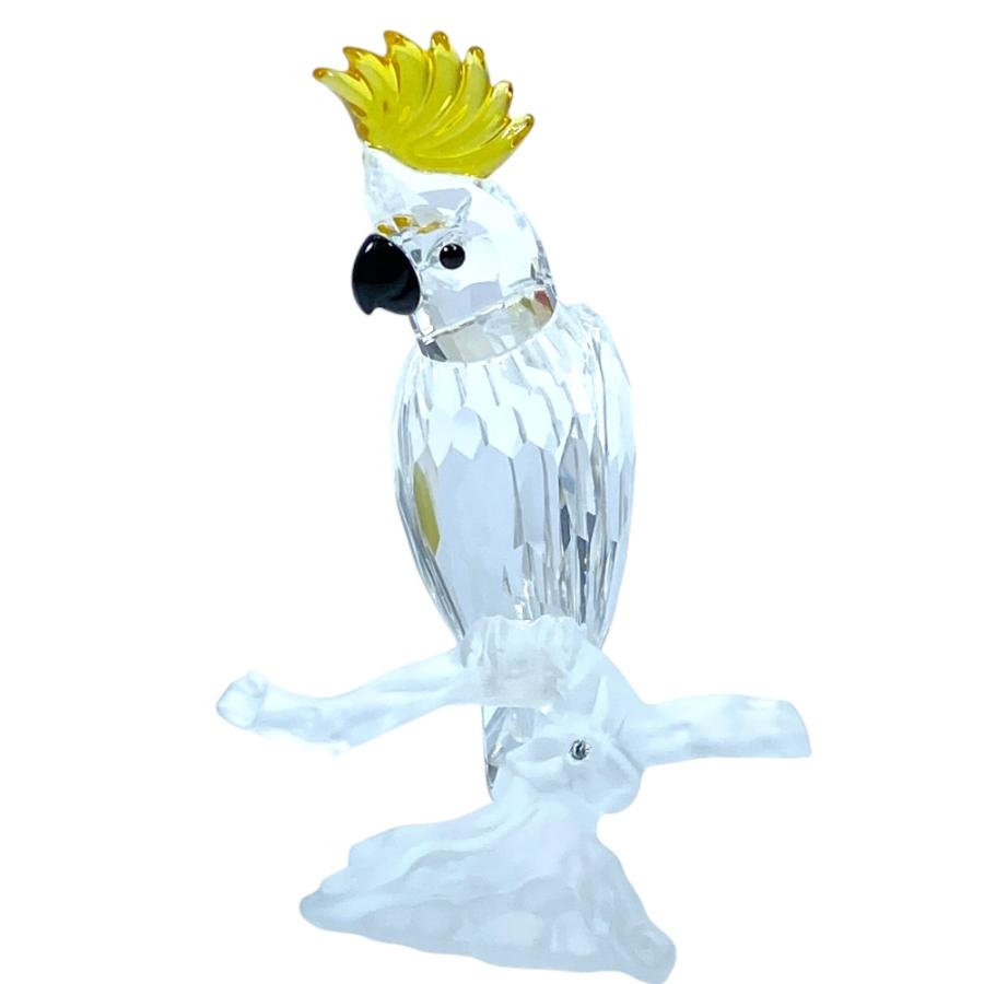 美品 SWAROVSKI スワロフスキー Cockatoo バタンインコ オブジェ フィギュリン A7621NR000007 クリスタルガラス クリア イエロー | ZIPPO