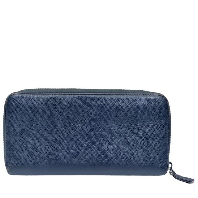 PRADA ネイビー レザー 長財布(札入れ) プラダ PRADA 二つ折り長財布 ネイビーブルー ゴールド 小物