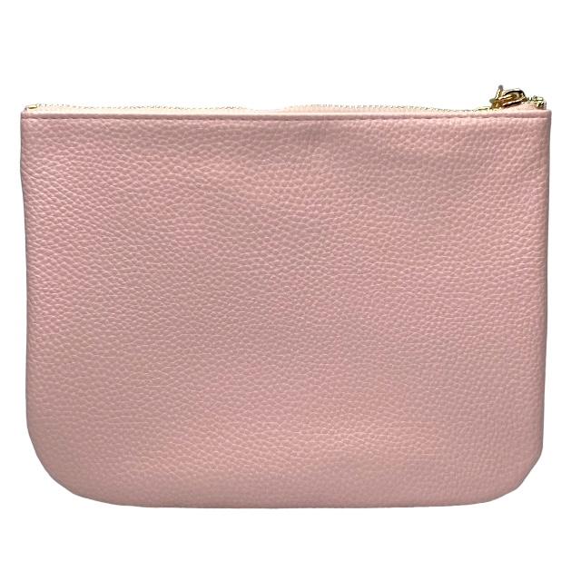 【美品】CHLOE クロエ レザーポーチ 黒ピンク Chloe（クロエ） ノベルティ ポーチ 小物入れ マルチポーチ ロゴ