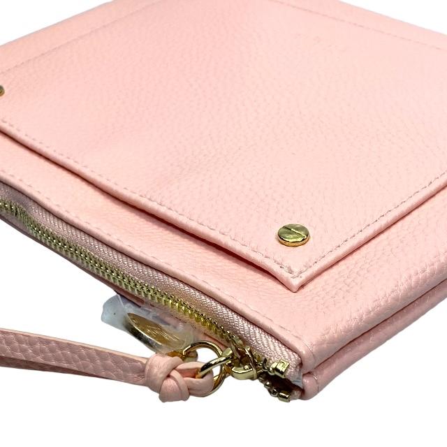【美品】CHLOE クロエ レザーポーチ 黒ピンク Chloe（クロエ） ノベルティ ポーチ 小物入れ マルチポーチ ロゴ