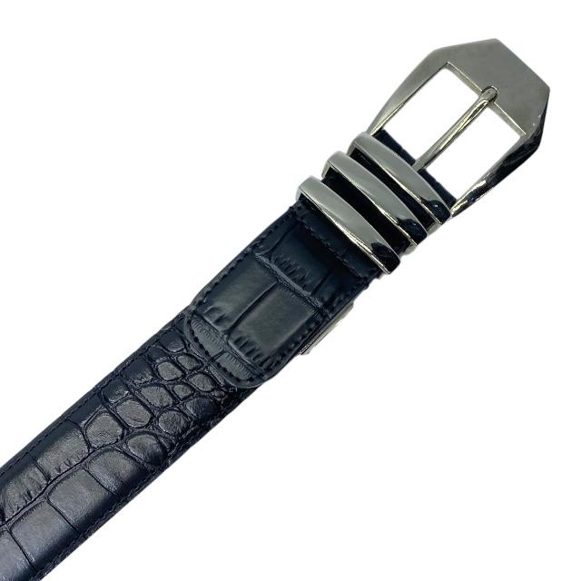 【希少】ヨウジヤマモト　ベルト　レザー　ブラック　シルバー金具 中古・古着通販】YOHJI YAMAMOTO (ヨウジヤマモト) レザーベルト