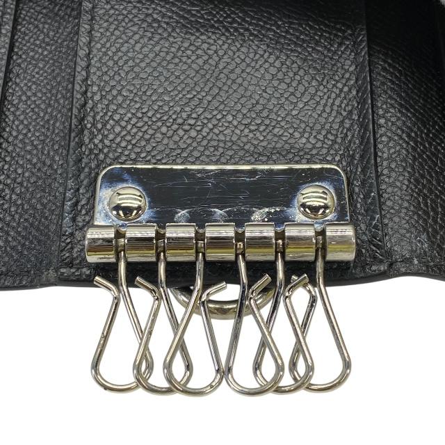 現行【新品同様】バーバリー 6連 キーケース TB レザー ブラック メンズ BURBERRY バーバリー 6連 キーケース TBロゴ グレイニーレザー