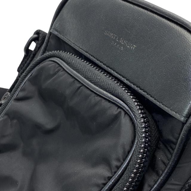 SAINT LAURENT PARIS(サンローランパリ) ショルダーバッグ美品  779661 黒 レザー 中古・古着通販】Saint Laurent Paris (サンローランパリ) レザー切替