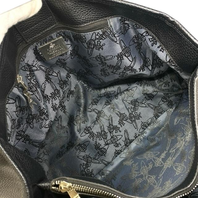 ヴィヴィアンウエストウッド ハンドバッグ トート オーブ ロゴ レザー ブラック Vivienne Westwood オーブ ロゴ型押し トートバッグ A4 黒