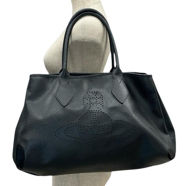 ヴィヴィアンウエストウッド トートバッグ オーヴ 総柄 ブラック 黒 オーブ Vivienne Westwood（ヴィヴィアンウエストウッド）の「ﾃｸｽﾁｬｰ
