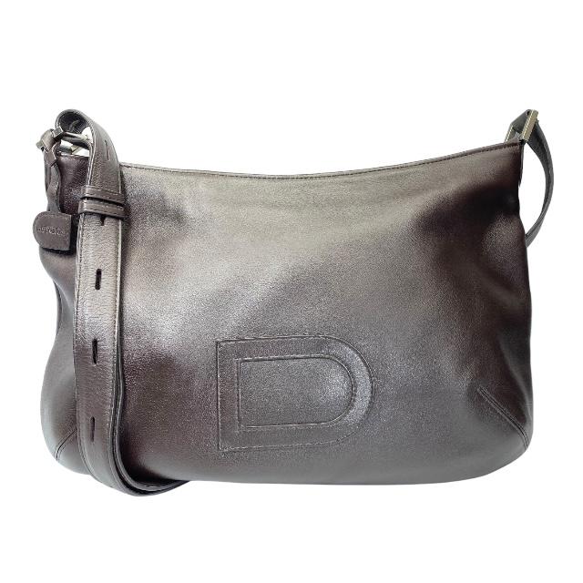 美品 DELVAUX デルヴォー ロゴ レザー ショルダーバッグ 斜め掛け クロスボディ ブラック 黒 ミラー 付 レディース REM DM26-9 DELVAUX（デルヴォー） ショルダーバッグ Cool Box Nano クール