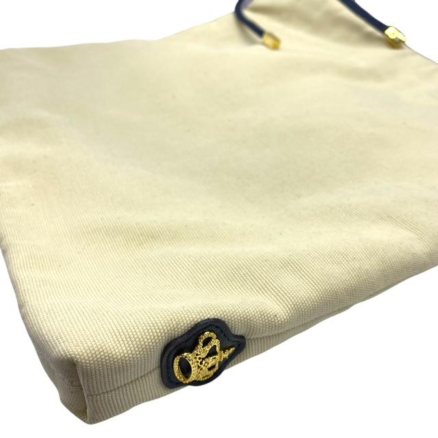 【美品】A.D.M.J エーディーエムジェイ 18SS01027 ハンドバッグ トートバッグ コットン 刺繍 ホワイト ネイビー グリーンの画像