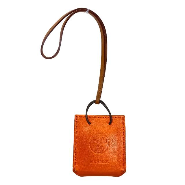 【美品】HERMES エルメス サックオランジュ オレンジ キーホルダー 20091-19144-2-1w.jpg