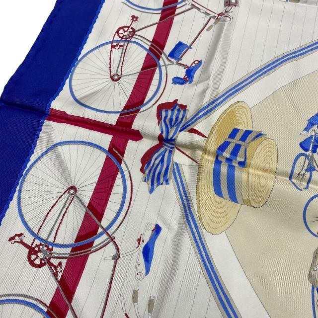 HERMES エルメス カレ90 LES BECANES 自転車 大判 スカーフ ストール 