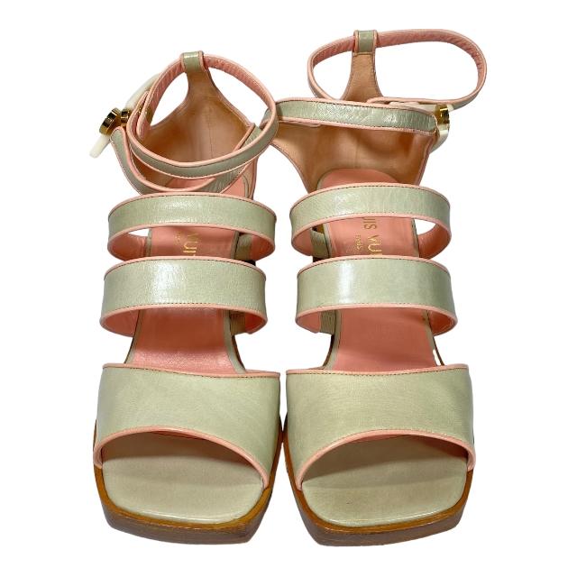 今だけ★24cm LOUIS VUITTON ルイヴィトン ヒール サイズ37 LOUIS VUITTON ルイ ヴィトン サンダル ヒール 靴 オープントゥ