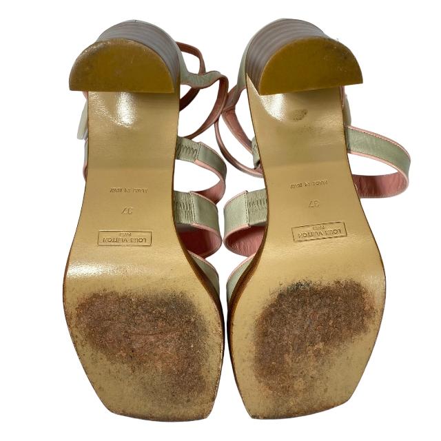 今だけ★24cm LOUIS VUITTON ルイヴィトン ヒール サイズ37 LOUIS VUITTON ルイ ヴィトン サンダル ヒール 靴 オープントゥ