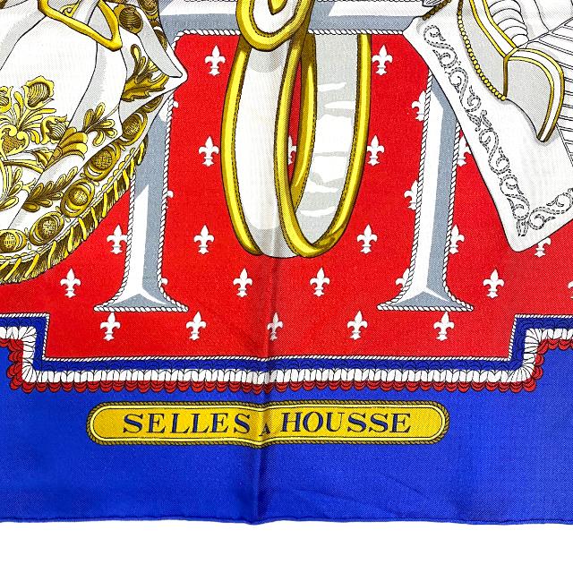 HERMES エルメス スカーフ 大判 カレ90 SELLES A HOUSSE カバー 