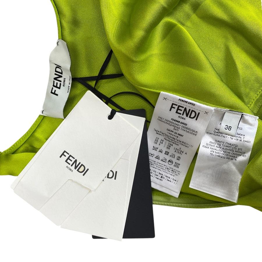 FENDI（フェンディ） 未使用 ノースリーブ マキシ ドレス シルク 