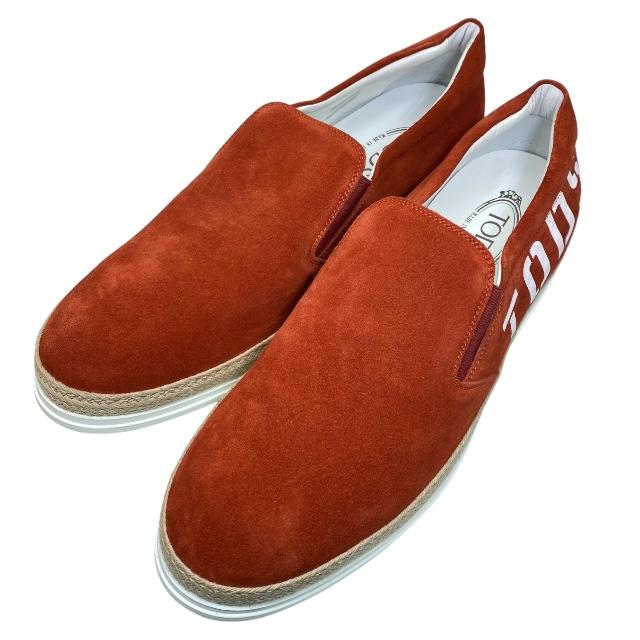 未使用品✨TOD'S　デッキシューズ　TOD'Sロゴ　レザー×スウェード　赤白 TOD'S（トッズ） 【未使用】TODS スリッポン シューズ スニーカー 靴
