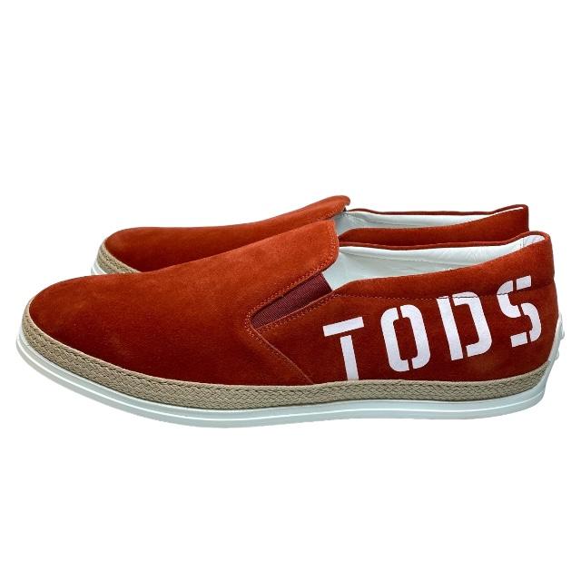 未使用品✨TOD'S　デッキシューズ　TOD'Sロゴ　レザー×スウェード　赤白 TOD'S（トッズ） 【未使用】TODS スリッポン シューズ スニーカー 靴