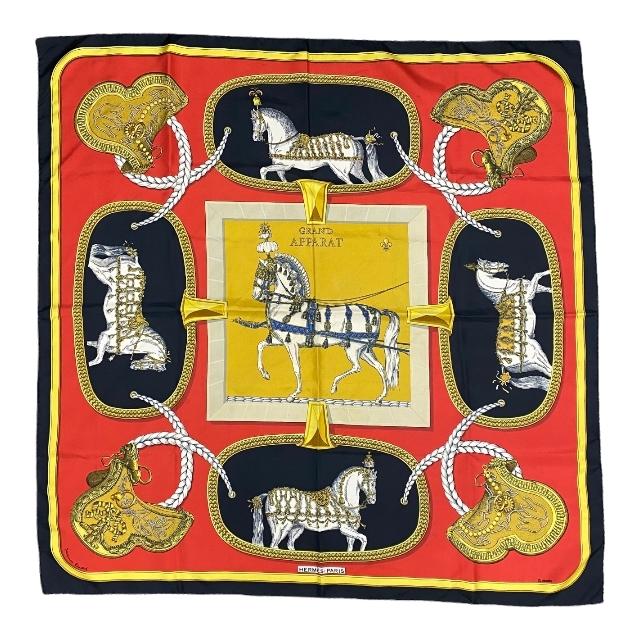 天然石ターコイズ HERMES エルメス GRAND APPARAT 盛装の馬 スカーフ