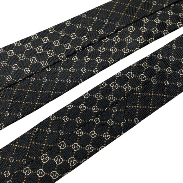 GUCCI（グッチ） ネクタイ マイクロGG GG柄 総柄 ロゴ シルク ブラック