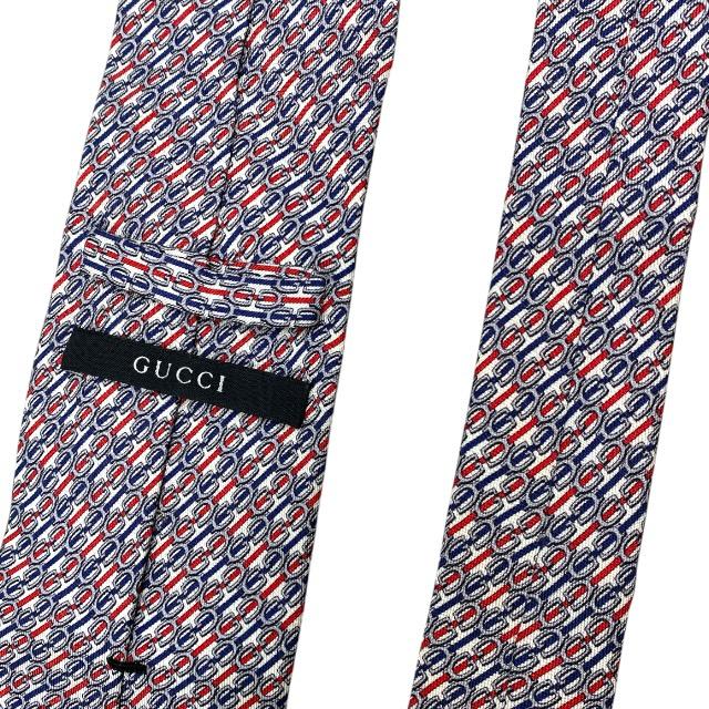 GUCCI（グッチ） ネクタイ ホースビット ストライプ 総柄 ロゴ シルク