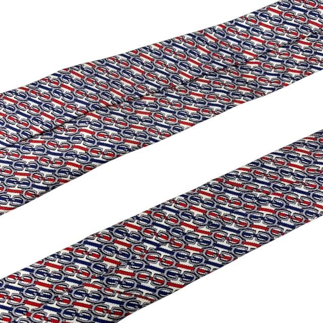 GUCCI（グッチ） ネクタイ ホースビット ストライプ 総柄 ロゴ シルク