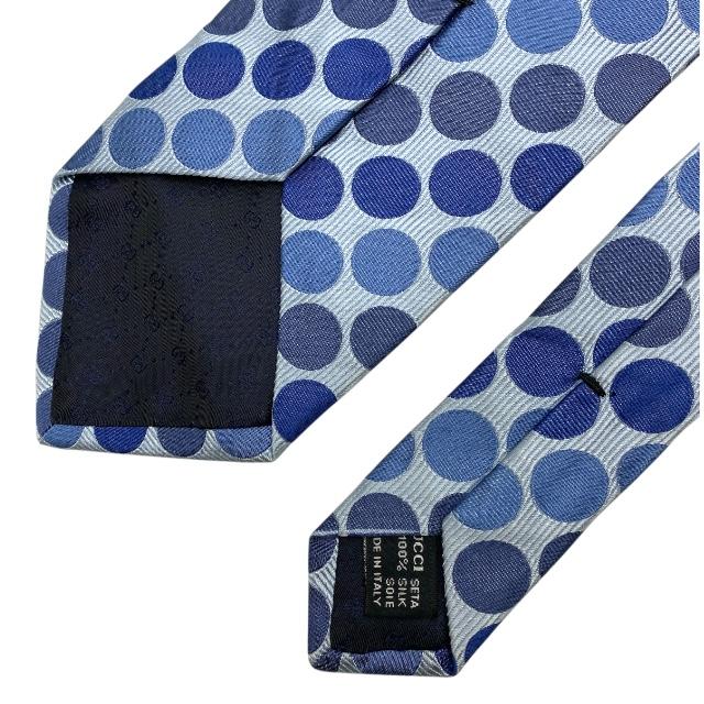 ✨未使用✨希少色✨GUCCI ドットストライプ　GG柄　ブルー　ネクタイ GUCCI（グッチ） ネクタイ ドット柄 水玉 ストライプ ロゴ シルク