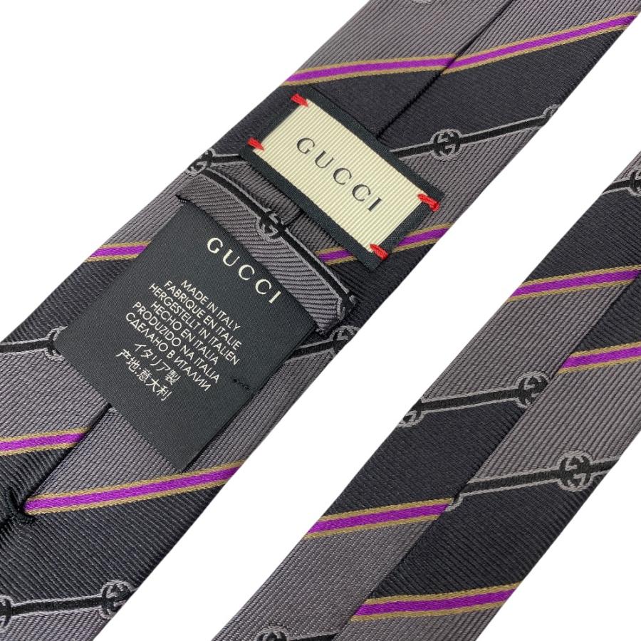GUCCI（グッチ） ネクタイ ループタイ レギュラータイ ストライプ GG
