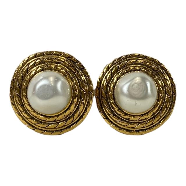 CHANEL シャネル フェイクパール イヤリング ゴールド ヴィンテージ