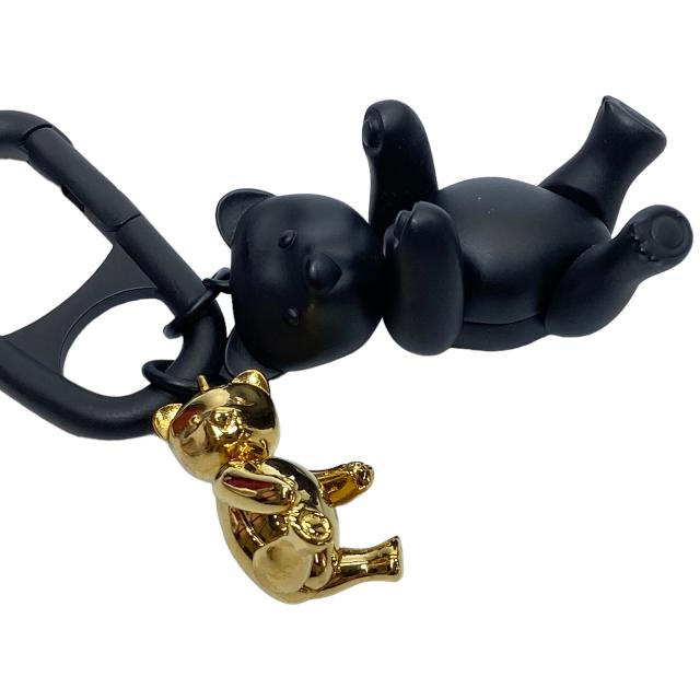 【Christian Dior 】ベア キーホルダー ゴールド マット ブラック Christian Dior ディオール ベア キーホルダー キーリング チャーム