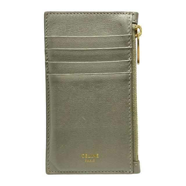 CELINE グレー レザー ジップカードケース 【公式通販】