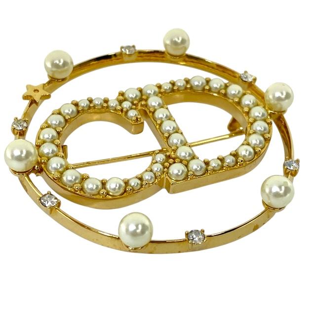 ディオール CDロゴ フェイクパール ブローチ GP ディオール CDロゴ フェイクパール ブローチ GP - メルカリ