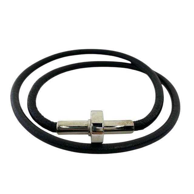 HERMES レザーチョーカー　エルメス　革 ブレスレット HERMES（エルメス） ドゥーブル ケリー レザー ブレスレット バングル