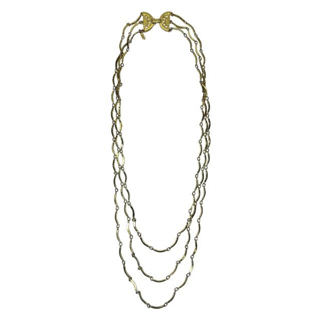 【正規 未使用】YVES SAINT LAURENTロゴ/3㎜ネックレスチェーン Yves Saint Laurent YVES SAINT LAURENT イヴサンローラン 3連